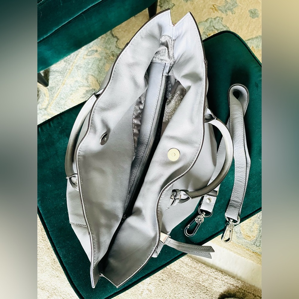 abro Leather Satchel Tote Bag Light Gray | Made in Germany - Picture 4 of 16